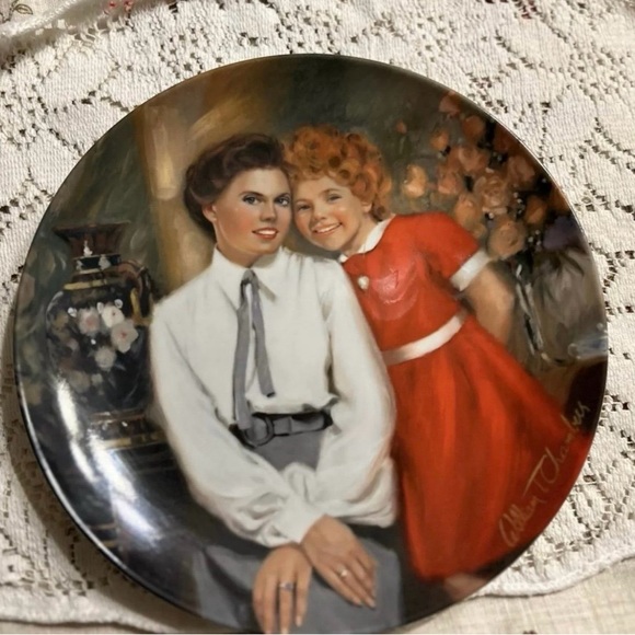 Knowles Annie Decorative Plates Set with Red, Blue, and Brown Accents - Picture 2 of 9